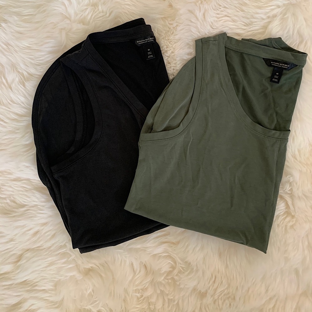 Banana Republic Sandwash Modal Tanks - set of two